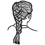 french braid - lineart
